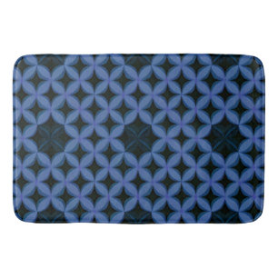 Blue Geometric Pattern Bath Mat