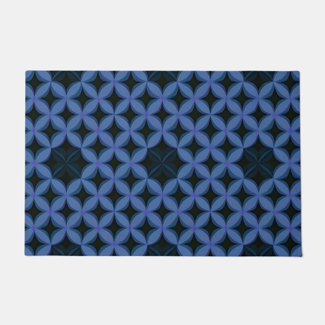 Blue Geometric Pattern Doormat (Front)