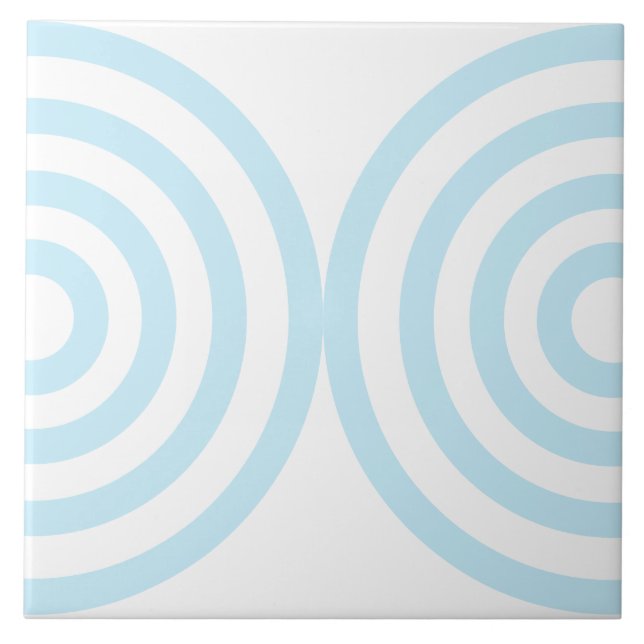 Blue Geometric Pattern Mid Century Modern Tile (Front)