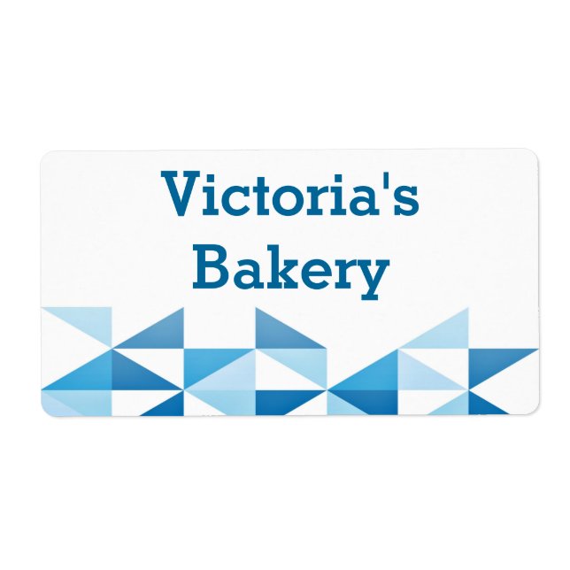 Blue Geometric Pattern Personalized Name Baking (Front)