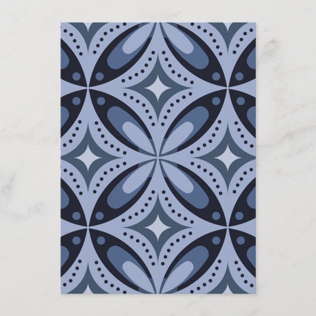 Blue Geometric Pattern Retro Style Advice Card (Front)