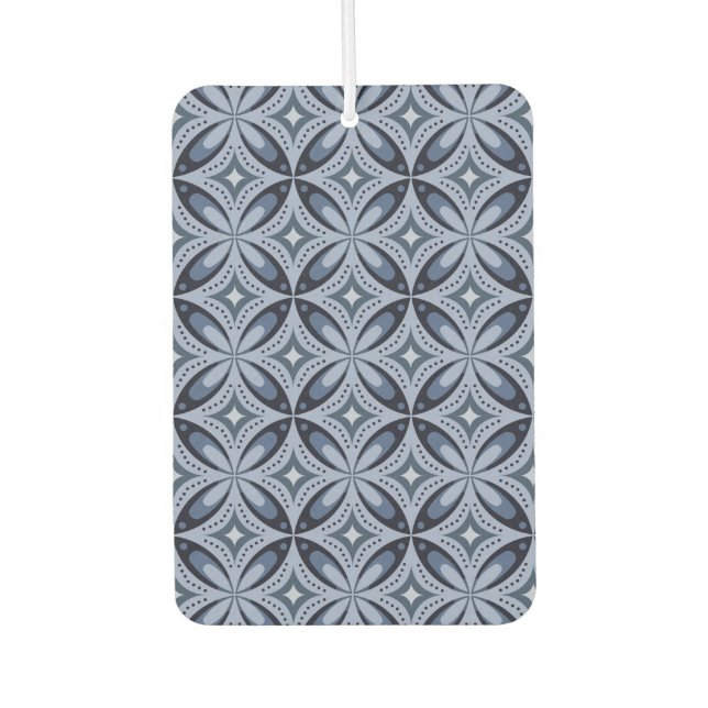 Blue Geometric Pattern Retro Style Air Freshener (Front)