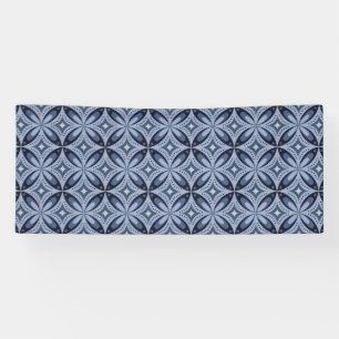 Blue Geometric Pattern Retro Style Banner