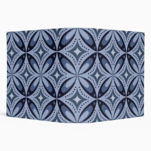 Blue Geometric Pattern Retro Style Binder