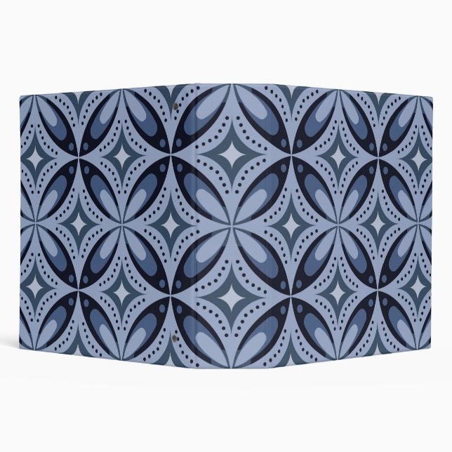 Blue Geometric Pattern Retro Style Binder (Background)
