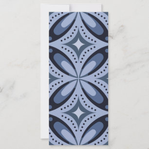 Blue Geometric Pattern Retro Style Card