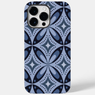 Blue Geometric Pattern Retro Style Case-Mate iPhone 14 Pro Max Case