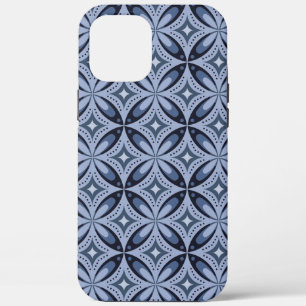 Blue Geometric Pattern Retro Style iPhone 12 Pro Max Case