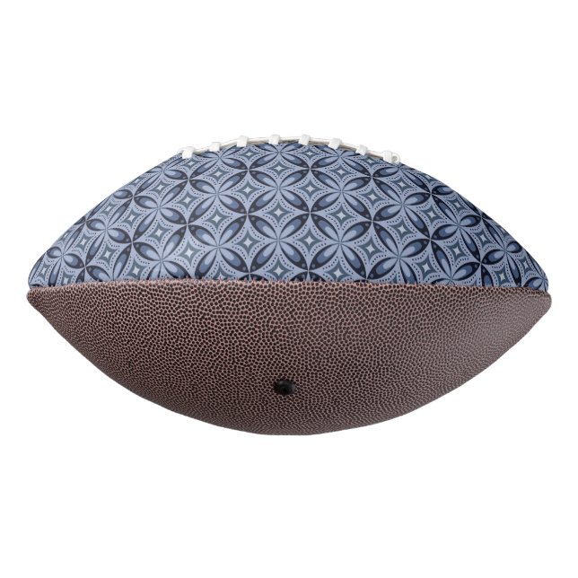 Blue Geometric Pattern Retro Style Football (Rotated 270)