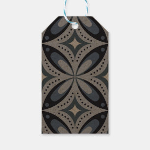 Blue Geometric Pattern Retro Style Gift Tags