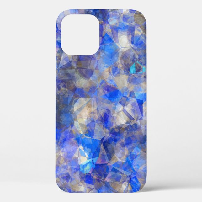 Blue Geometric Pattern Simulated Glass Case-Mate iPhone Case (Back)