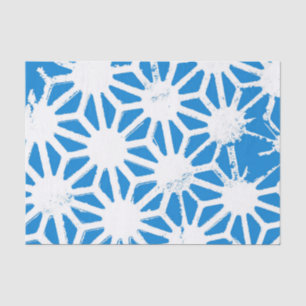 Blue geometric pattern tissue paper