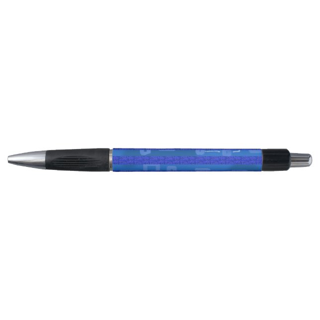 Blue Geometric Pen (Front)
