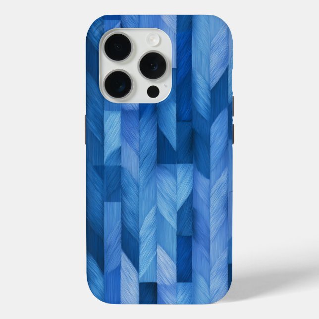 Blue Geometric Phone Case – Modern Abstract Patter (Back)