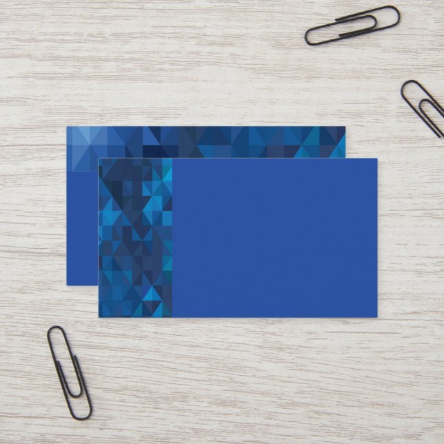 Blue Geometric Prism Business Cards (Front/Back In Situ)