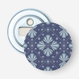 Blue Geometric shapes Pattern  Bottle Opener