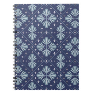 Blue Geometric shapes Pattern  Notebook
