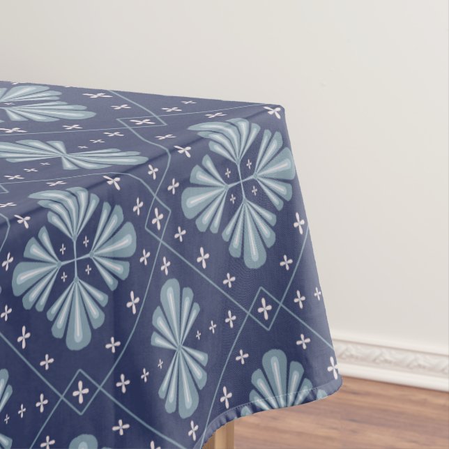 Blue Geometric shapes Pattern  Tablecloth (In Situ)
