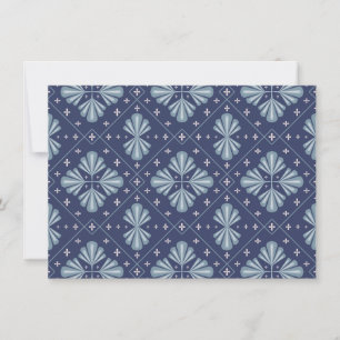 Blue Geometric shapes Pattern  Thank You Card