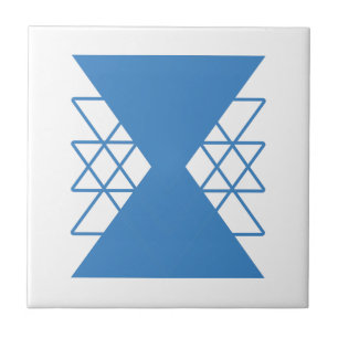 Blue geometric shapes tile