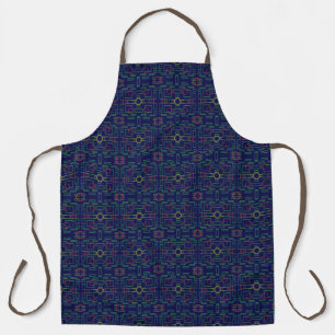Blue Geometric Shuffle All-Over Print Apron