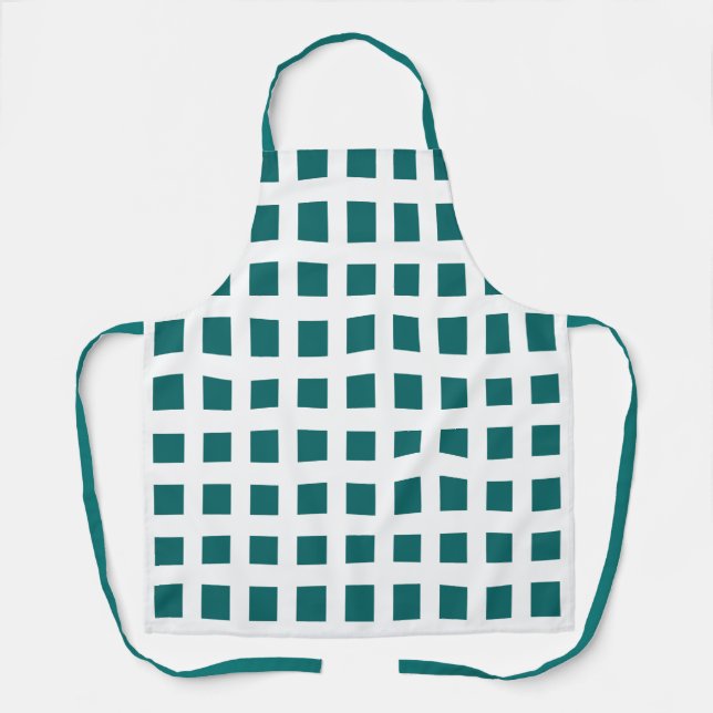 Blue Geometric Square Apron (Front)