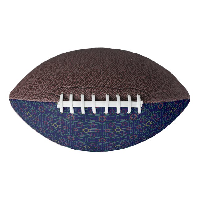 Blue Geometric Squares  Football (Front)