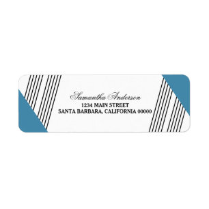 Blue Geometric Stripe Address Labels