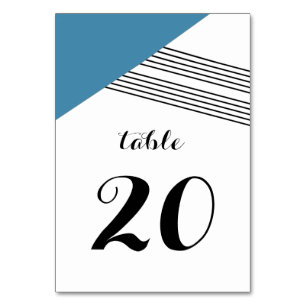 Blue Geometric Stripe Table Card