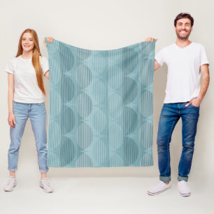 Blue geometric waves fleece blanket