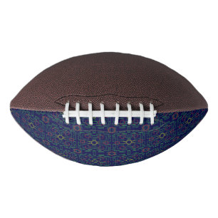 Blue Geometric Yellow Ovals Football