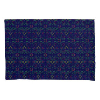 Blue Geometric Yellow Ovals Pillowcase
