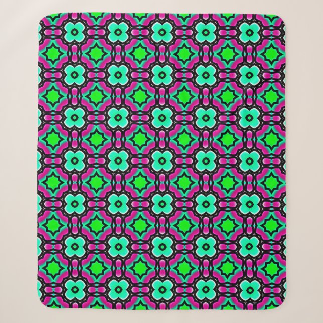 Blue geometrical painted seamless patternabstract, sherpa blanket (Front)