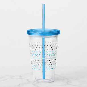 Blue Geometrics Acrylic Tumbler