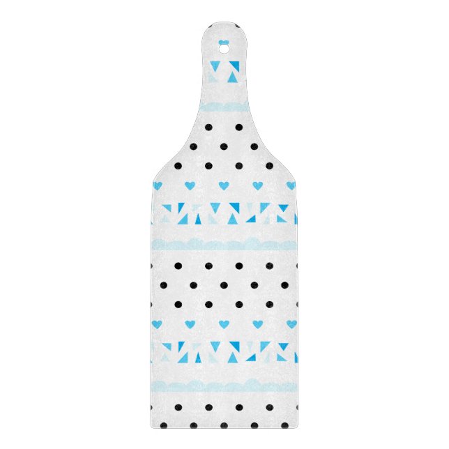 Blue Geometrics Cutting Board (Front)