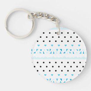 Blue Geometrics Keychain
