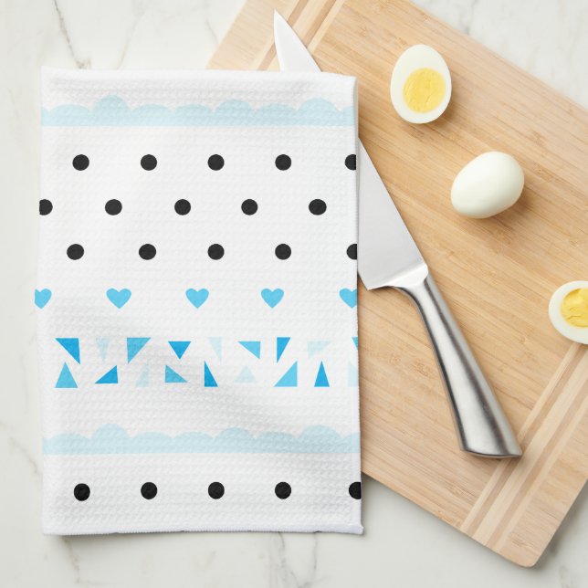 Blue Geometrics Kitchen Towel (Quarter Fold)