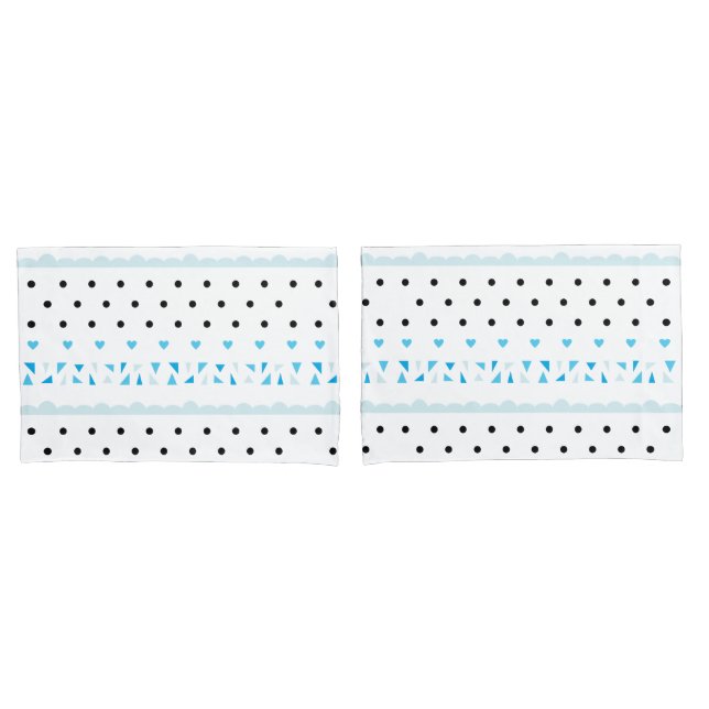 Blue Geometrics Pillowcase (Front-Set)