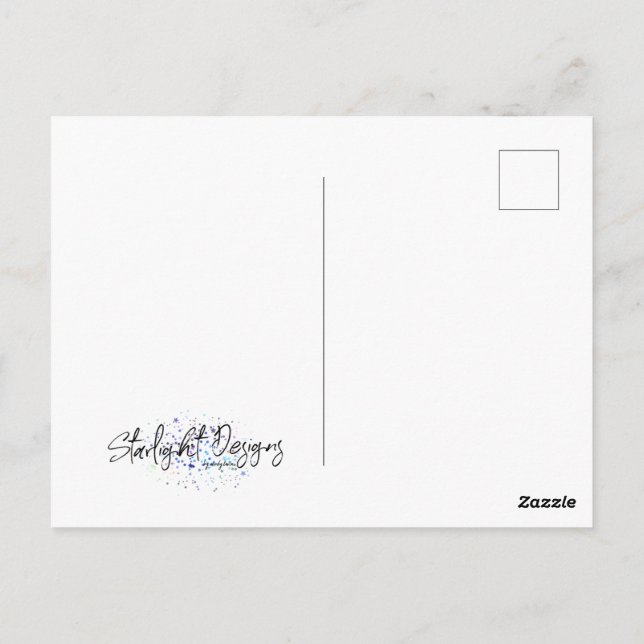 Blue Geometrics Postcard (Back)