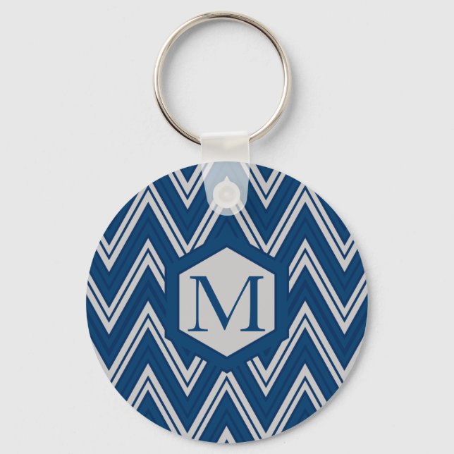 Blue Geometry Keychain (Front)