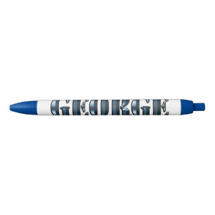 Blue George Name Logo, Ink Pen