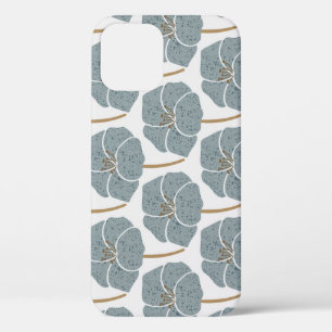 Blue Geranium Flowers Romantic Pattern. iPhone 12 Case