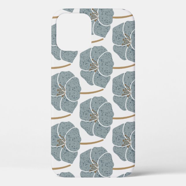Blue Geranium Flowers Romantic Pattern. Case-Mate iPhone Case (Back)