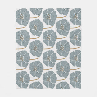 Blue Geranium Flowers Romantic Pattern. Fleece Blanket