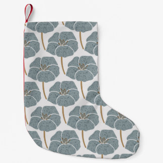 Blue Geranium Flowers Romantic Pattern. Small Christmas Stocking