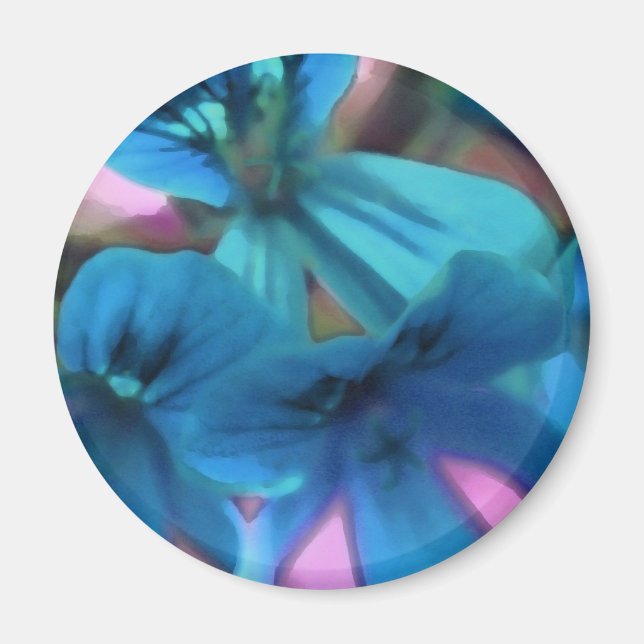 Blue Geraniums Magnet (Front)