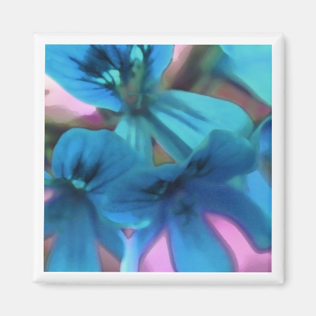 Blue Geraniums Magnet (Front)