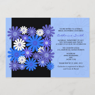 Blue Gerber Daisy Bridal Shower Invitation