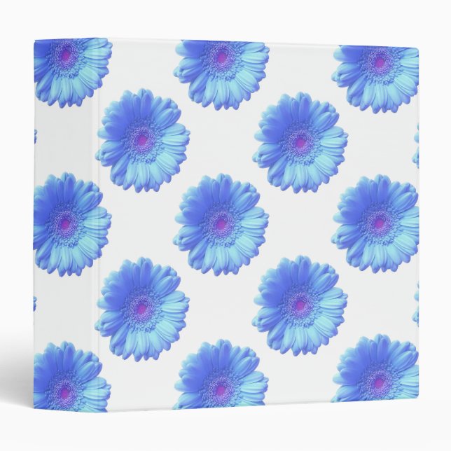 Blue gerbera daisy binder (Front/Spine)