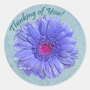 Blue Gerbera Thinking of You sticker